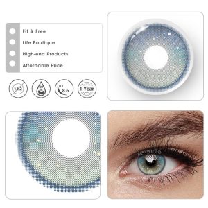 Eyemi Glint Blue Prescription Colored Contact Lenses