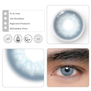 Eyemi Unspoken Mirage Blue Prescription Men Colored Contact Lenses