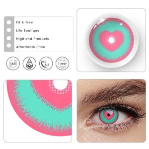 Eyemi Blind Minecraft Green Pink Prescription Cosplay Colored Contact Lenses