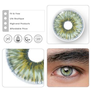Eyemi Rebirth Cosmic Green Prescription Men Colored Contact Lenses