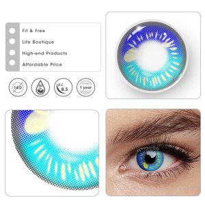 Eyemi Anime Tear Blue Prescription Cosplay Colored Contact Lenses