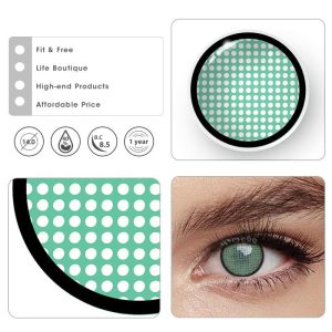 Coloredeye Blind Mesh Green Prescription Cosplay Colored Contact Lenses