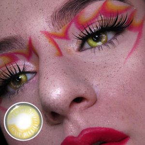 Eyemi Anime Tear Yellow Prescription Cosplay Colored Contact Lenses