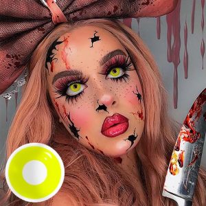 Eyemi Yellow Block Prescription Cosplay Colored Contact Lenses