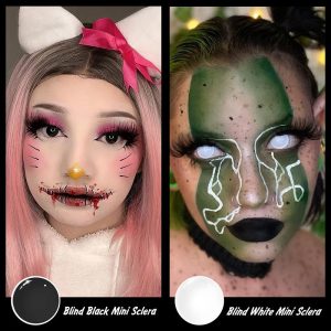 Coloredeye Blind Mini Sclera Black Out Cosplay Colored Contact Lenses
