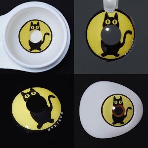 Eyemi Yellow Cat Prescription Cosplay Colored Contact Lenses