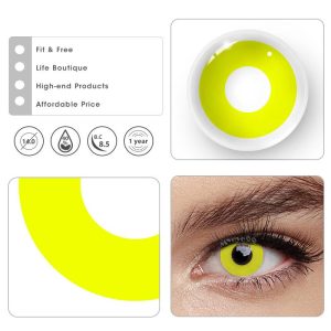 Eyemi Yellow Block Prescription Cosplay Colored Contact Lenses