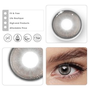 Eyemi Butterfly Grey Prescription Colored Contact Lenses