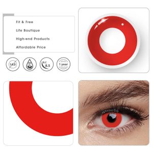 Eyemi Vampire Red Block Prescription Cosplay Colored Contact Lenses