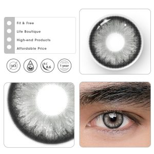 Coloredeye Pearlescent Grey Prescription Men Colored Contact Lenses