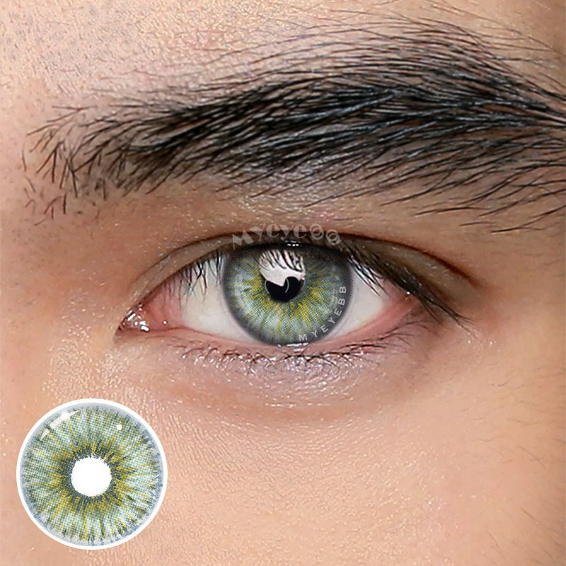 Eyemi Rebirth Cosmic Green Prescription Men Colored Contact Lenses