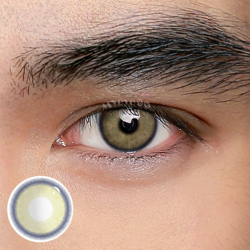 Eyemi Neala Yellow Brown Prescription Men Colored Contact Lenses