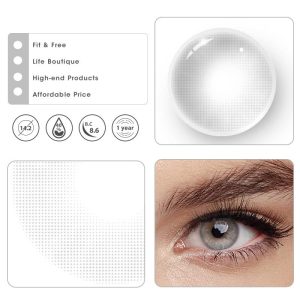 Eyemi Aurora Grey Natural Prescription Colored Contact Lenses