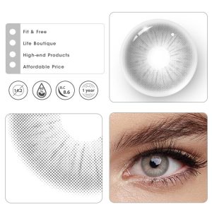 Eyemi Rome Times Grey Prescription Colored Contact Lenses