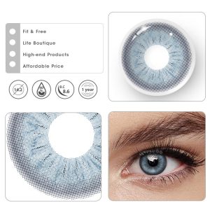 Eyemi Neo Sunflower Blue Prescription Colored Contact Lenses