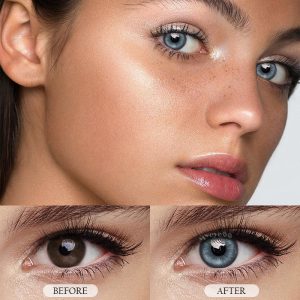 Eyemi Neo Sunflower Blue Prescription Colored Contact Lenses