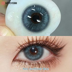 Eyemi Neo Sunflower Blue Prescription Colored Contact Lenses