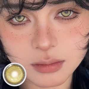 Eyemi Cyber Gold Brown Prescription Cosplay Colored Contact Lenses