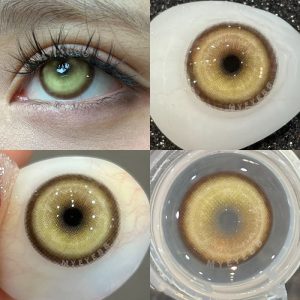 Coloredeye Cyber Gold Brown Prescription Cosplay Colored Contact Lenses