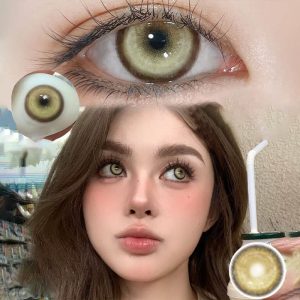 Eyemi Cyber Gold Brown Prescription Cosplay Colored Contact Lenses