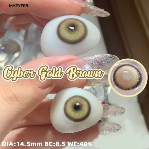 Coloredeye Cyber Gold Brown Prescription Cosplay Colored Contact Lenses