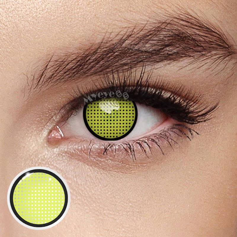 Coloredeye Blind Yellow Manson Mesh Cosplay Colored Contact Lenses