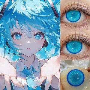 Eyemi Hatsune Miku Blue Prescription Cosplay Colored Contact Lenses