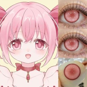 Eyemi Kaname Madoka Pink Prescription Cosplay Colored Contact Lenses