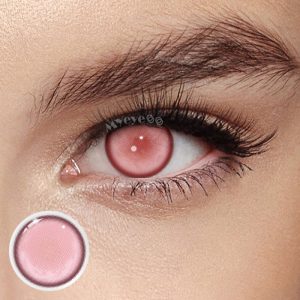 Eyemi Kaname Madoka Pink Prescription Cosplay Colored Contact Lenses