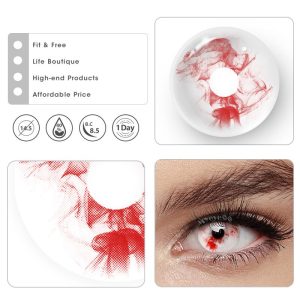 Eyemi Blood White Prescription Cosplay Colored Contact Lenses | 1 Day