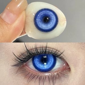 Eyemi Cyber Dark Blue Prescription Cosplay Colored Contact Lenses | 1 Year