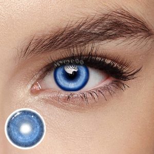Eyemi Cyber Dark Blue Prescription Cosplay Colored Contact Lenses | 1 Year