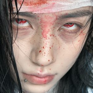 Eyemi Twin Hex Red Prescription Cosplay Colored Contact Lenses