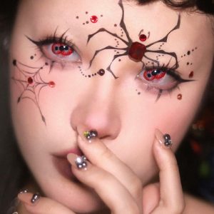 Eyemi Twin Hex Red Prescription Cosplay Colored Contact Lenses