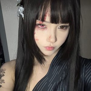 Eyemi Twin Hex Red Prescription Cosplay Colored Contact Lenses