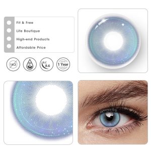 Eyemi Butterfly Blue Prescription Colored Contact Lenses