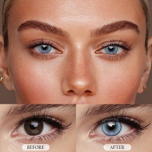 Eyemi Butterfly Blue Prescription Colored Contact Lenses