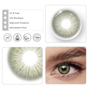 Eyemi Rome Times Olive Green Prescription Colored Contact Lenses