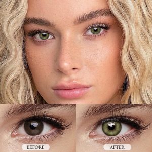 Eyemi Rome Times Olive Green Prescription Colored Contact Lenses