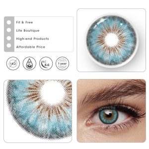 Eyemi Halo Iris Blue Colored Contact Lenses