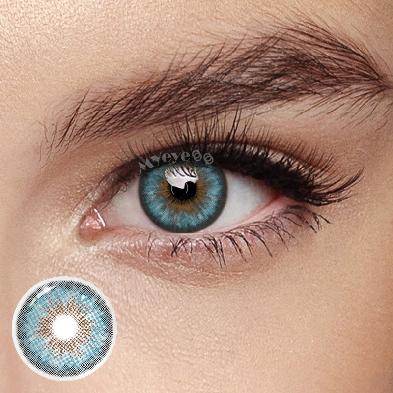 Eyemi Halo Iris Blue Colored Contact Lenses
