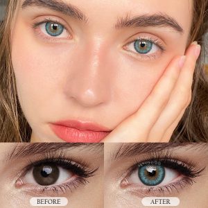 Eyemi Halo Iris Blue Colored Contact Lenses