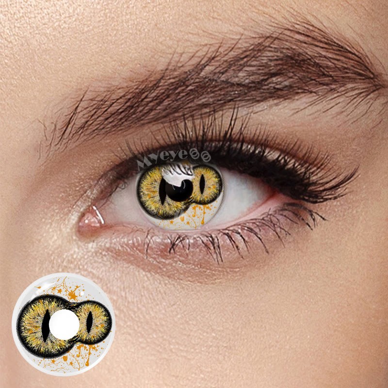 Eyemi Twin Inferno Iris Gold Brown Cosplay Colored Contact Lenses丨1 Day