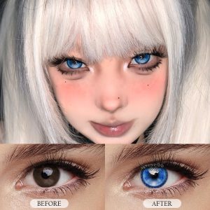 Eyemi Stitch Button Blue Cosplay Colored Contact Lenses丨1 Day