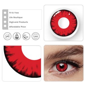 Eyemi Miracle Times Red Prescription Cosplay Colored Contact Lenses