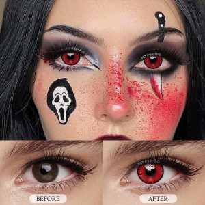Eyemi Miracle Times Red Prescription Cosplay Colored Contact Lenses