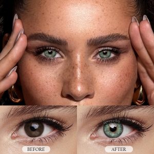 Eyemi Tiny Iris Green Large Pupil Prescription Colored Contact Lenses