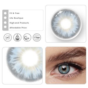 Eyemi Tiny Iris Blue Large Pupil Prescription Colored Contact Lenses