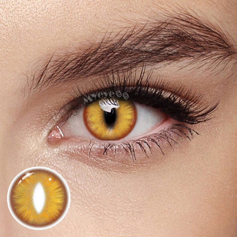 Eyemi Dragon Eye Gold Brown Prescrition Cosplay Colored Contact Lenses丨1 Day