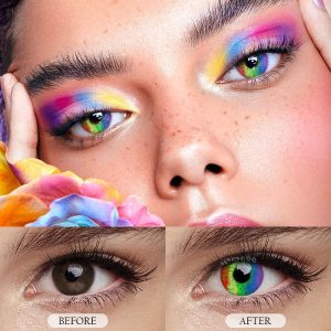 Eyemi Pride Day Multi Rainbow Prescription Cosplay Colored Contact Lenses